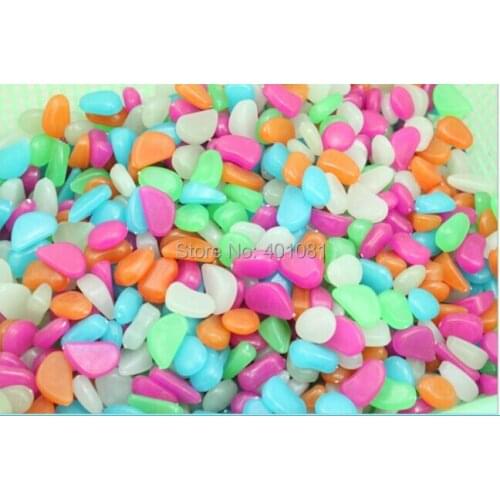 100 pcs/pack Man-made Glow in the Dark Fluorescent Pebbles Stones Garden Walkway , 100packs/lot