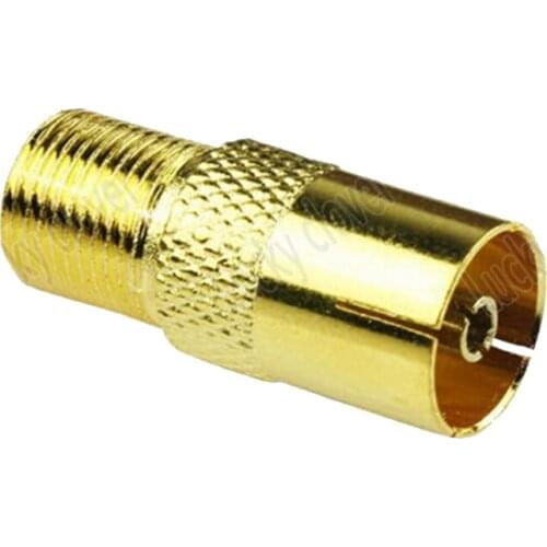 6pcs F female jack to IEC PAL DVB-T TV female jack RF adapter connector Gold-plated
