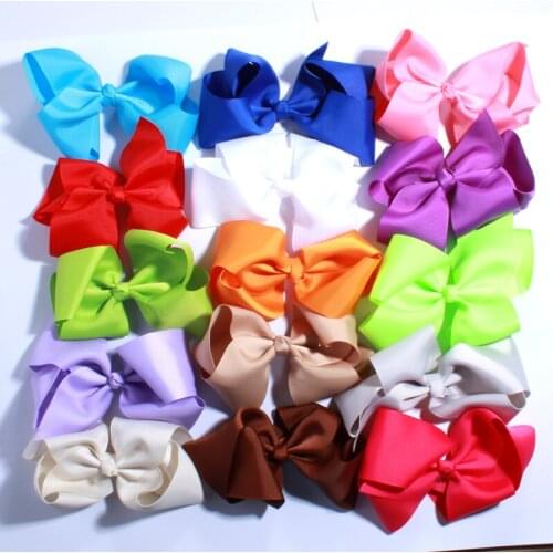 60PCS 5.5" Big Hairbows For Clip Hair Ribbon Bows Boutique For Headbands Hair Accessories U Pick Colors