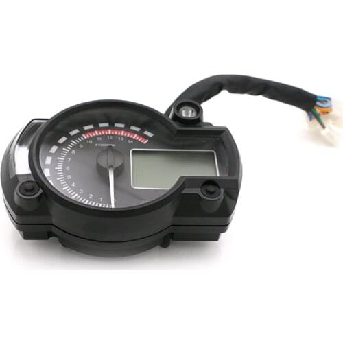 7 Colors 15000rpm LCD Motorcycle Digital Speedometer Tachometer Odometer Instrument Adjustable For Cruiser Chopper Cafe Racer