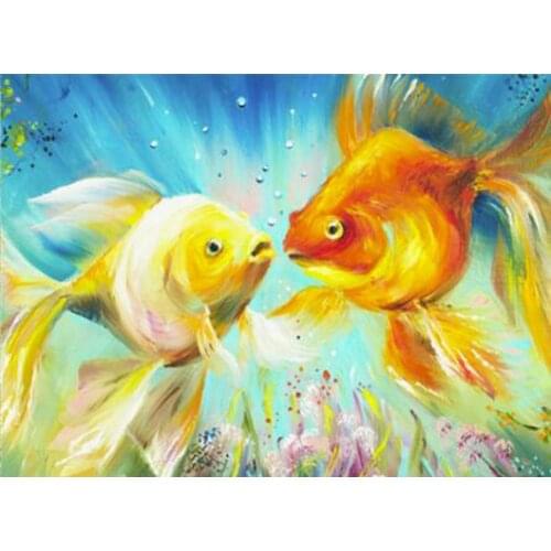 New Full Square/Round 5D DIY Diamond Painting goldfish Rhinestones Mosaic 3D Diamond Embroidery Sale wall home decoration FG1750