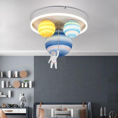 Astronaut astronaut planet ceiling lamp LED creative childrens bedroom ceiling lamp boys room cartoon lamp