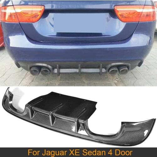 Car Rear Bumper Diffuser Lip Spoiler for Jaguar XE Sedan 4 Door 2015-2017 Carbon Fiber Rear Diffuser Lip Spiler