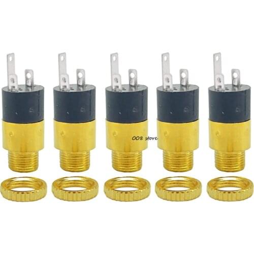 Free shipping 5pcs PJ-392 headphone jack 3.5MM audio video socket 3.5 stereo belt nut plating gold Technology Y
