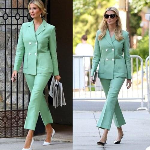 Chic Green Oversized Women Blazer Office Lady Double Breasted V Neck Pockets Jackets Fashion Elegant Mujer Tops