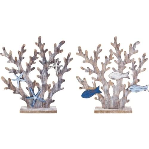 Mediterranean Style Home Decorations Ocean Retro Wooden Coral Tree Desktop Decorations New House Decorations