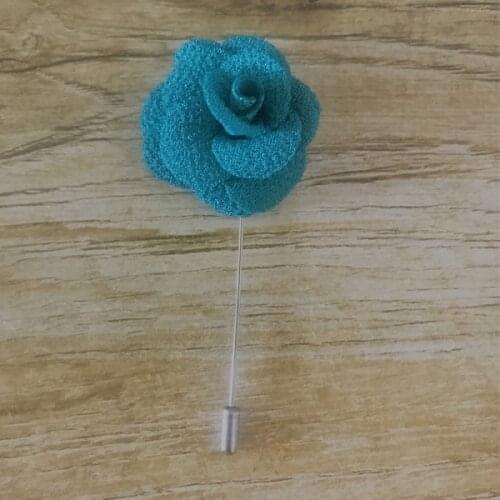 Cheap 30Pcs/Lot Best Man Groom Boutonniere Cloth Green Rose Flower men buttonhole Wedding Party Prom Man Suit Corsage Pin Brooch