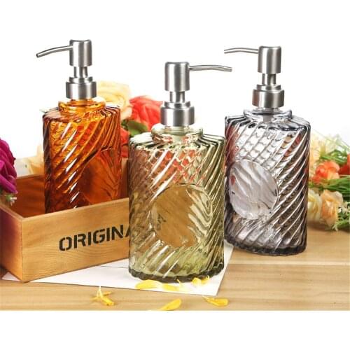 Bathroom Soap Dispenser Glass Refill Empty Bottles Conditioner Hand Wash Shampoo Bottle Bath Lotion Liquid Sub-bottle