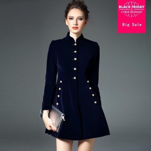 Europe station fashion 2020 elegant female new autumn and winter warm quilted velvet long-sleeved gold color dress w1268