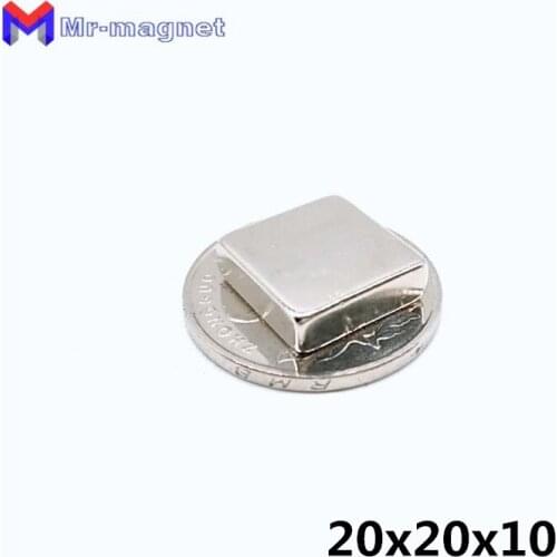 Hot Sale 20pcs 20mm*20mm*10mm Super Strong Cuboid Block Neodymium Magnet Rare Earth N35 20x20x10mm 20x20x10
