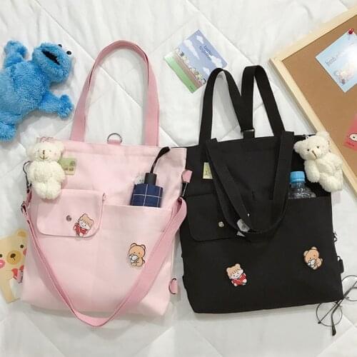 Canvas Capacity Women Shoulder Bag Zipper Cotton Tote Shopper Bag Pure color Eco Reusable Shopping Bag Handbag Cloth