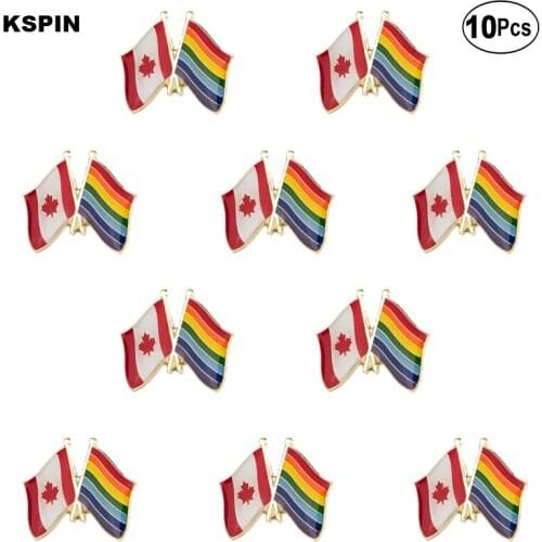 Canada & Rainbow Flag Lapel Pin Flag badge Brooch Pins Badges 10Pcs a Lot