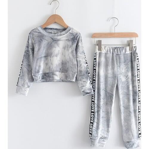 Girls Sets 2021 New Fashion Spring Autumn Long Sleeve Outfits Letter Print Kids Clothes Active Baby Boys Suits Casual Clothing