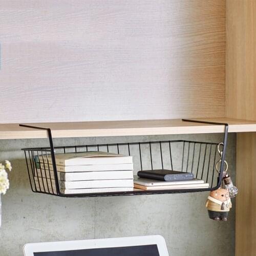 Kitchen Hanging Drain Storage Shelf Iron Mesh Basket Cupboard Cabinet Door Organizer Rack Bedroom Closet Holders Home Supplies