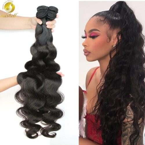 Mishell 36 38 40 Inch Brazilian Hair Weave Bundles Body Wave Human Hair Bundles Lace Closure Remy Human Hair Bundles