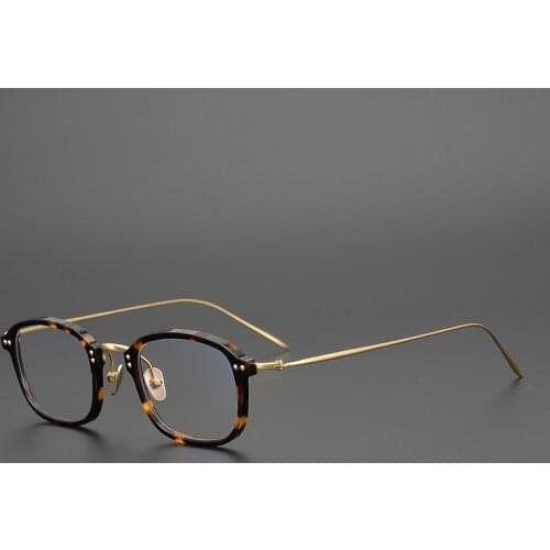 Vintage Titanium Square Glasses Frame Women Men Luxury Brand Prescription Myopia Optical Acetate Eyeglasses Frame Small Eyewear