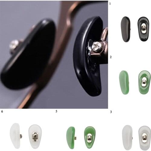 Oval Anti-Slip Screw Nose Pad Imitation Jade Screw Clamp Sunglass Glasses Eyeglasses On Oval Nose Pads Eyewear Accessories Part