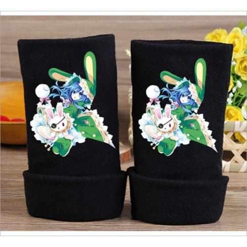 Anime DATE A LIVE Yoshino Cotton Gloves Black Fingerless Gloves for Cosplay Accessories or Gift Collection