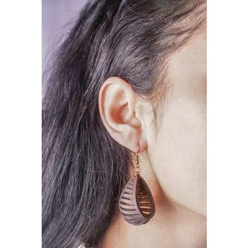 Handmade Genuine Leather Earrings Fashion Authentic Women Jewellery Accessory Stylish Desing High Quality Gift - ES-9017
