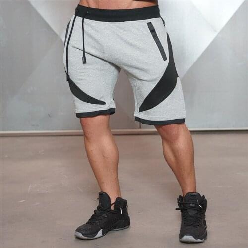 Mens summer fashion fitness sports shorts squat training cotton shorts slim breathable stretch running shorts