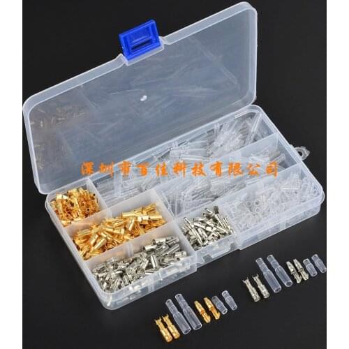 100 sets of 4.0mm motorcycle brass bullet male and female head wire connection terminals