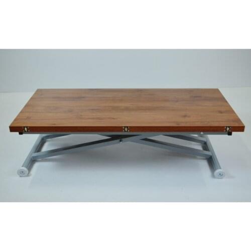 Modern Intelligent Coffee table Top table Mdf Walnut Bottom Mechanism Wheel Gray Color coffe table
