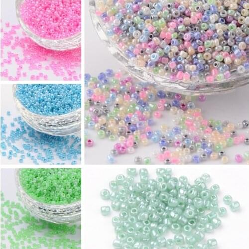 1 Pound 2mm 3mm 4mm Glass Seed Beads Spacer Beads Round for Jewelry Making DIY Bracelet Necklace Accessories Finding