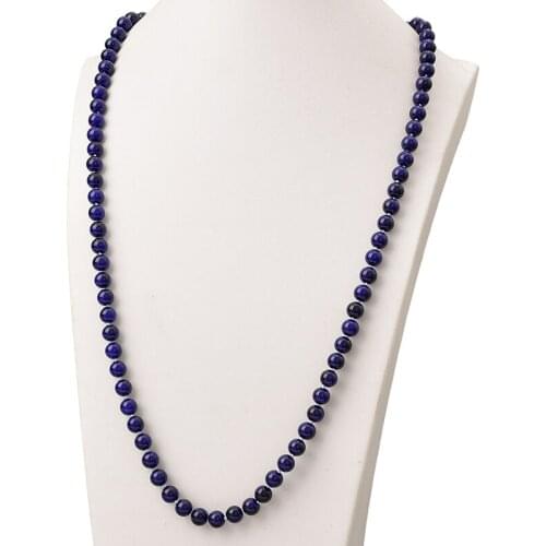 Dark Blue Shell Pearls Long Chain 8mm Size For Diy Imitation Pearls Necklace 36inch For Women Simple Style H872