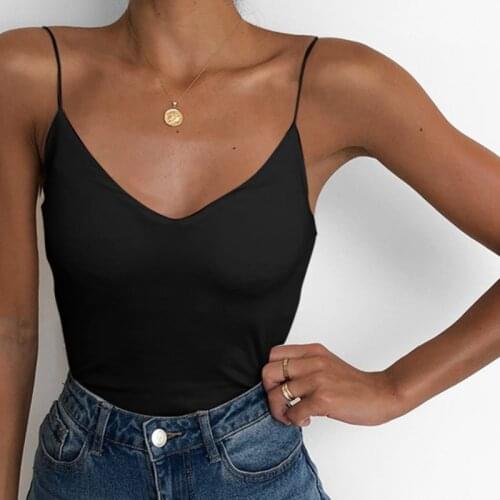 Summer womens Tops Solid Color Off The Shoulder Sleeveless Sexy V Neck Casual Suspenders High Quality Comfortable Ladies Tops