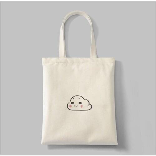 Japanese student girl simple ins style Korean single shoulder canvas bag female simple art shopping bag