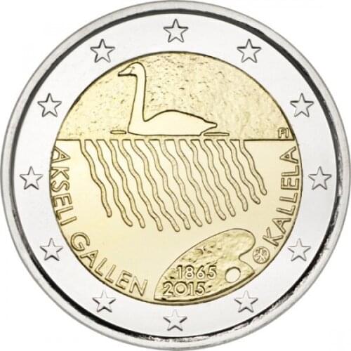 Finland 2 Euros150th Anniversary Artist Karella in 2015 Real Original Coins True Euro Collection Commemorative Unc