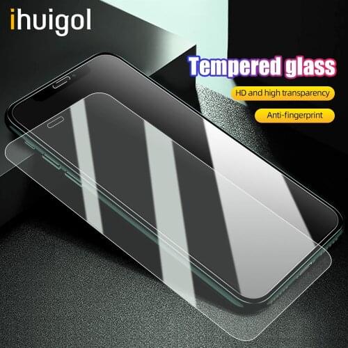 Ihuigol 2Pcs 2.5D Tempered Glass For iPhone 12 Mini Pro Max Screen Protector Curved Edge Anti-fingerprint Protective Glass Film