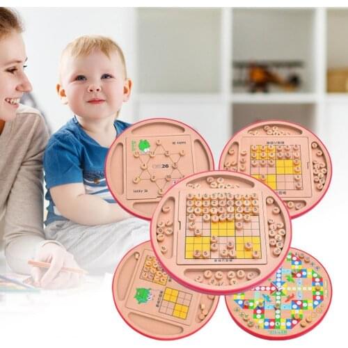 1 Set Games Fine Workmanship Multifunctional Wood Puzzle Games for Children
