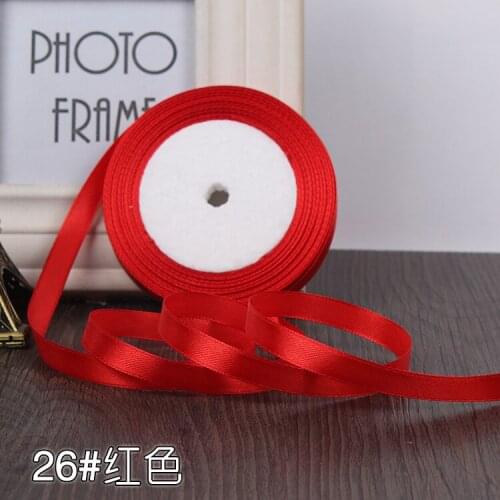 1CM Red Color Grosgrain Ribbon for Wedding Party Decoration Gift Packing DIY Handmade Crafts Garment Accessories (25 yards/roll)