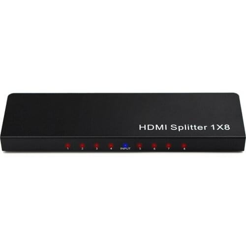 1x8 HDMI 8 Port HDMI Video Splitter Audio Amplifier Repeater 3D 1080p 1 In to 8 Out 1x8 HDMI Splitter Converter HDTV