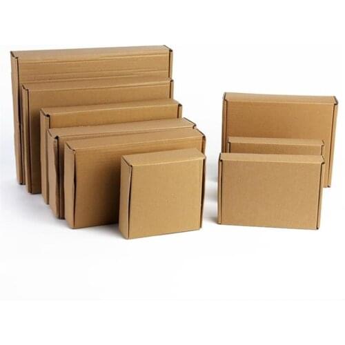 20pcs/lot Brown Small Paper Boxes for Jewelry Post Packaging 3-layers extra hard Paper Boxes Mailing Box Express Shipping Box