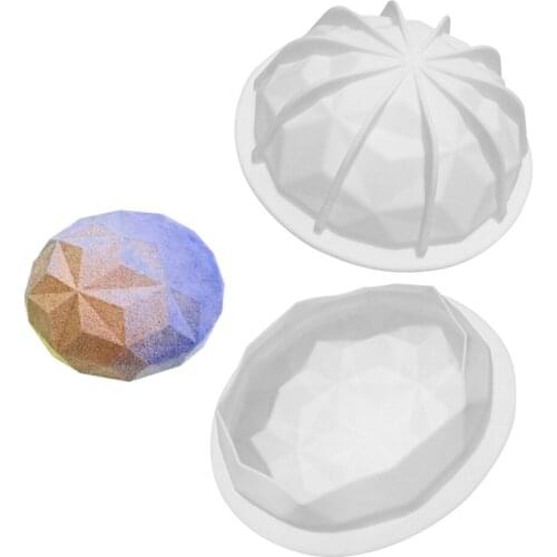 2018 New 3D Silicone Cake Mold Diamond Mousse Dessert Silicone Molds Chiffon Cakes Molds for Baking