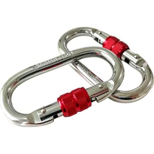 25KN Oval Chrome-plated Ultra-light Carabiner Hook Keychain convenient fength simple and practical Outdoor Camping Tools