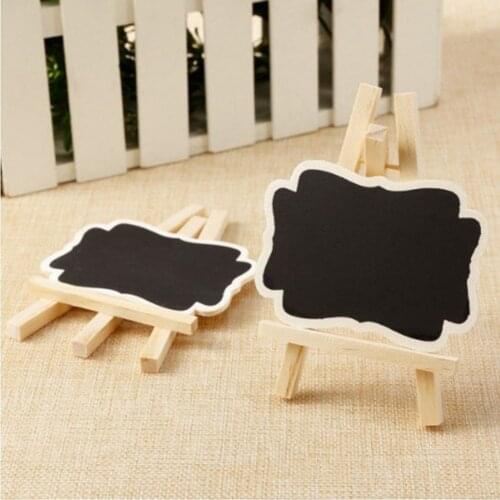 5pcs Mini Wooden Blackboard Message Rectangular Slate Board Cards memo label Signs Price Digit Table