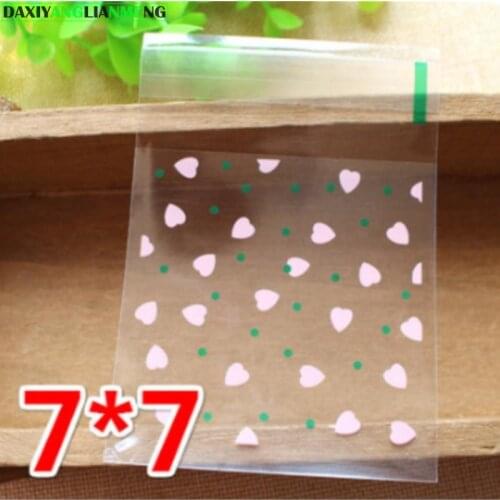 ALL1 Square 7x7cm Baking package of biscuits candy cookies snack food packaging bags OPP self adhasive bag 500pcs/lot