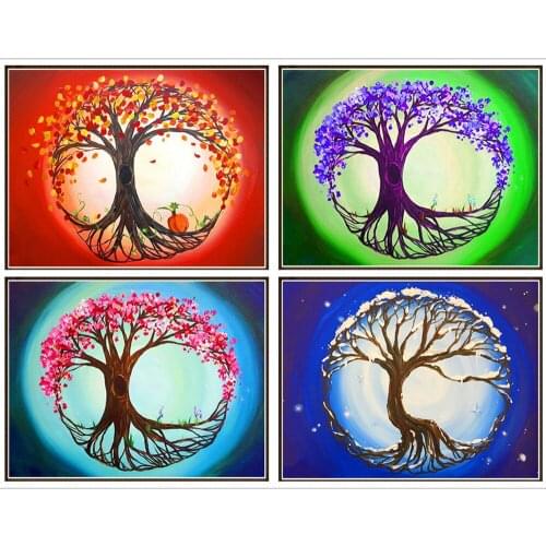 5d diamond painting full diamond new landscape diamond embroidery planet season tree decoration home