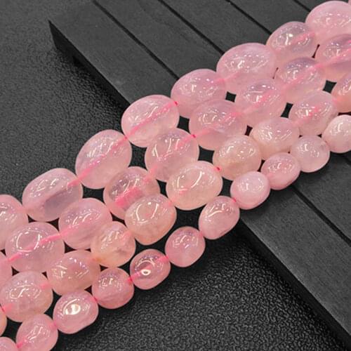 Natural Rose Quartzs Beads Freefrom Potato Loose DIY Beads For Jewelry Making Beads Accessories 15'' For Women Gift