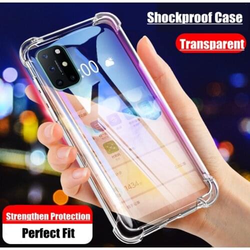 For Oneplus 8t Case Luxury Transparent Shockproof Silicone Case For Oneplus 8 PRO 8T Nord 7 7T PRO 1+8 1+8t 1+7 1+7t Back Cover
