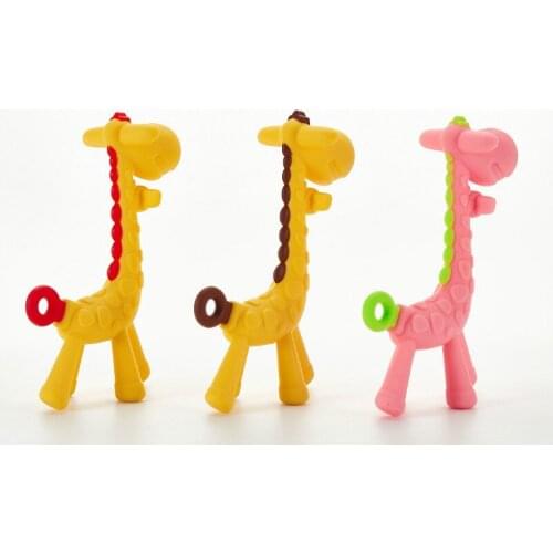 Baby deer teether baby molar rod baby giraffe teether full silicone toy bite fun play mouth