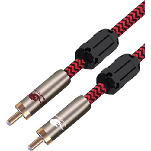 Hifi RCA Interconnection Cable for Speaker Amplifier Subwoofer RCA Male to RCA Male Audio Cable Braided OFC 1M 2M 3M 5M 8M