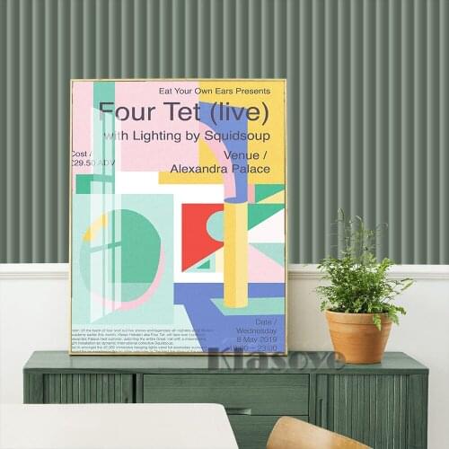 Four Tet Gig Illustration Poster Singer Print Music Legends Wall Art Vintage Canvas Home Decor Painting Pub Club Wall Stickers