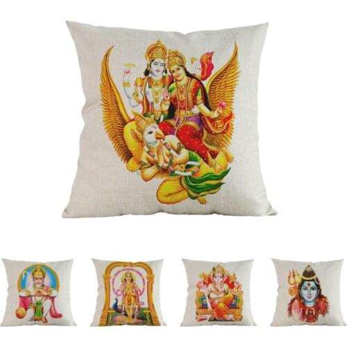 India Buddhism Culture Vishnu Hanuman Krishna Hinduism Lord Worship Sofa Decoration Throw Pillow Case Cotton Linen Cushion Cover