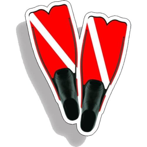 Hot Reflective Car Sticker Decals Scuba Dive Fins for Bumper Window Rear Car Accessories KK14*11cm