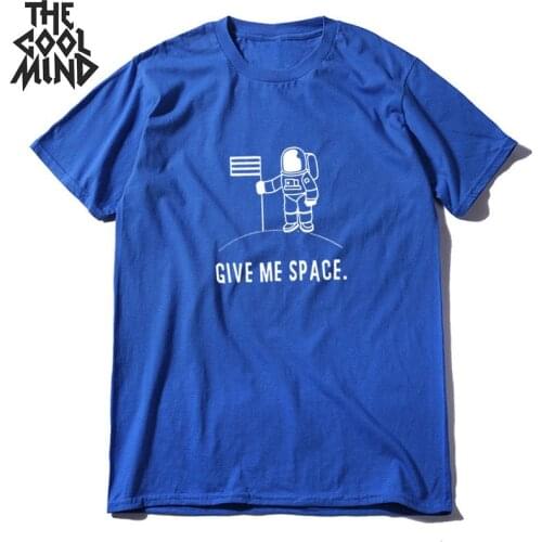 COOLMIND 100% cotton cool space men print men Tshirt casual short sleeve men t shirt loose men tshirt male tee shirts tops