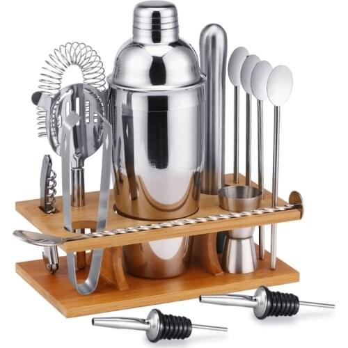14 Pcs Cocktail Shaker Set Stainless Steel Cocktail Making Bar Tool Bartender 67JB